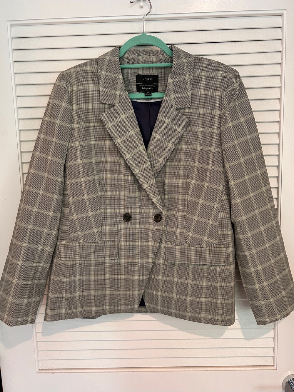 J. Crew Devon blazer in plaid Italian stretch wool blend